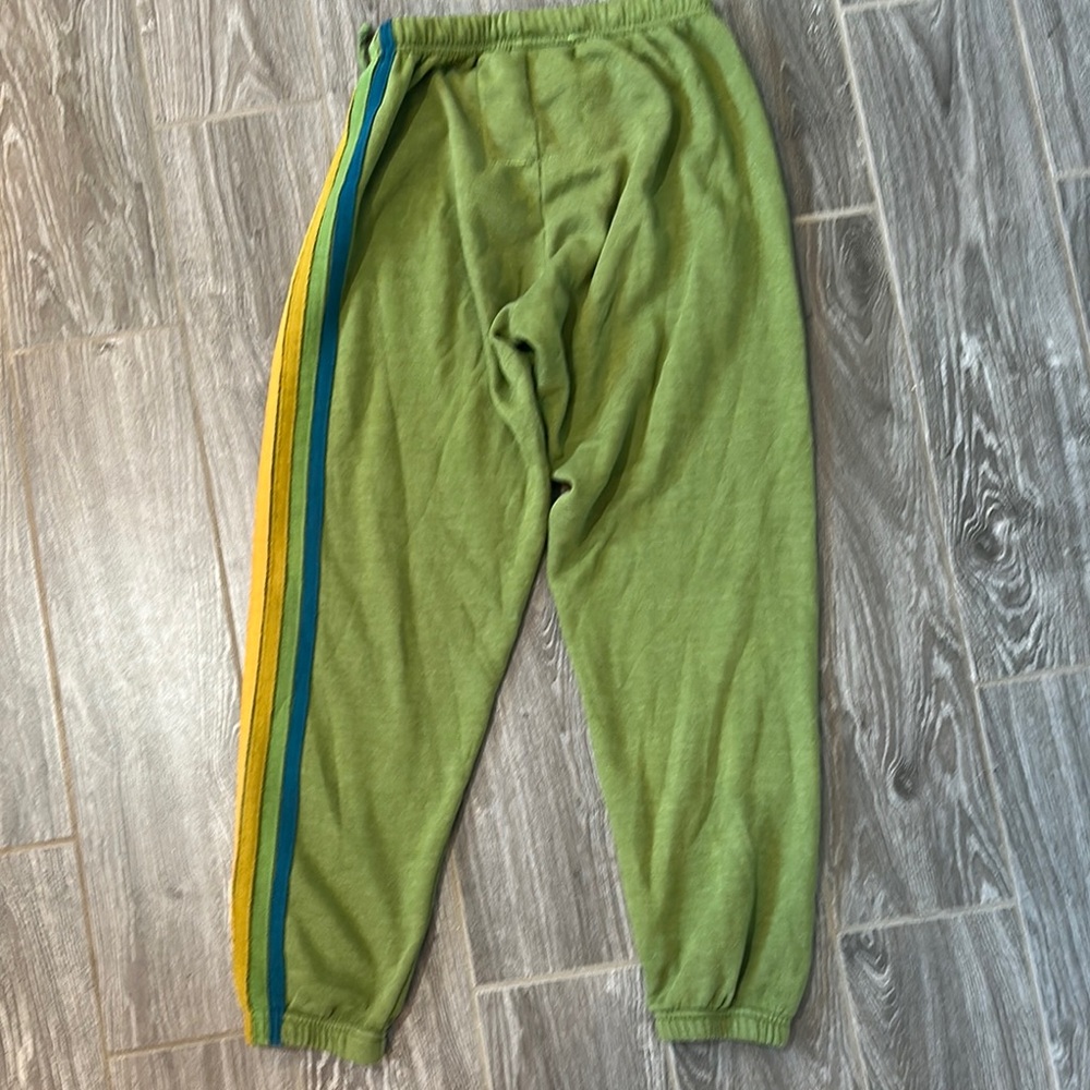 Aviator Nation Olive 6 stripe womens sweatpants Joggers size small - Picture 6 of 7